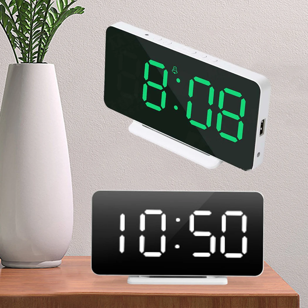 

Light LED Alarm Clock Home Digital With USB LED Temperature Electronic