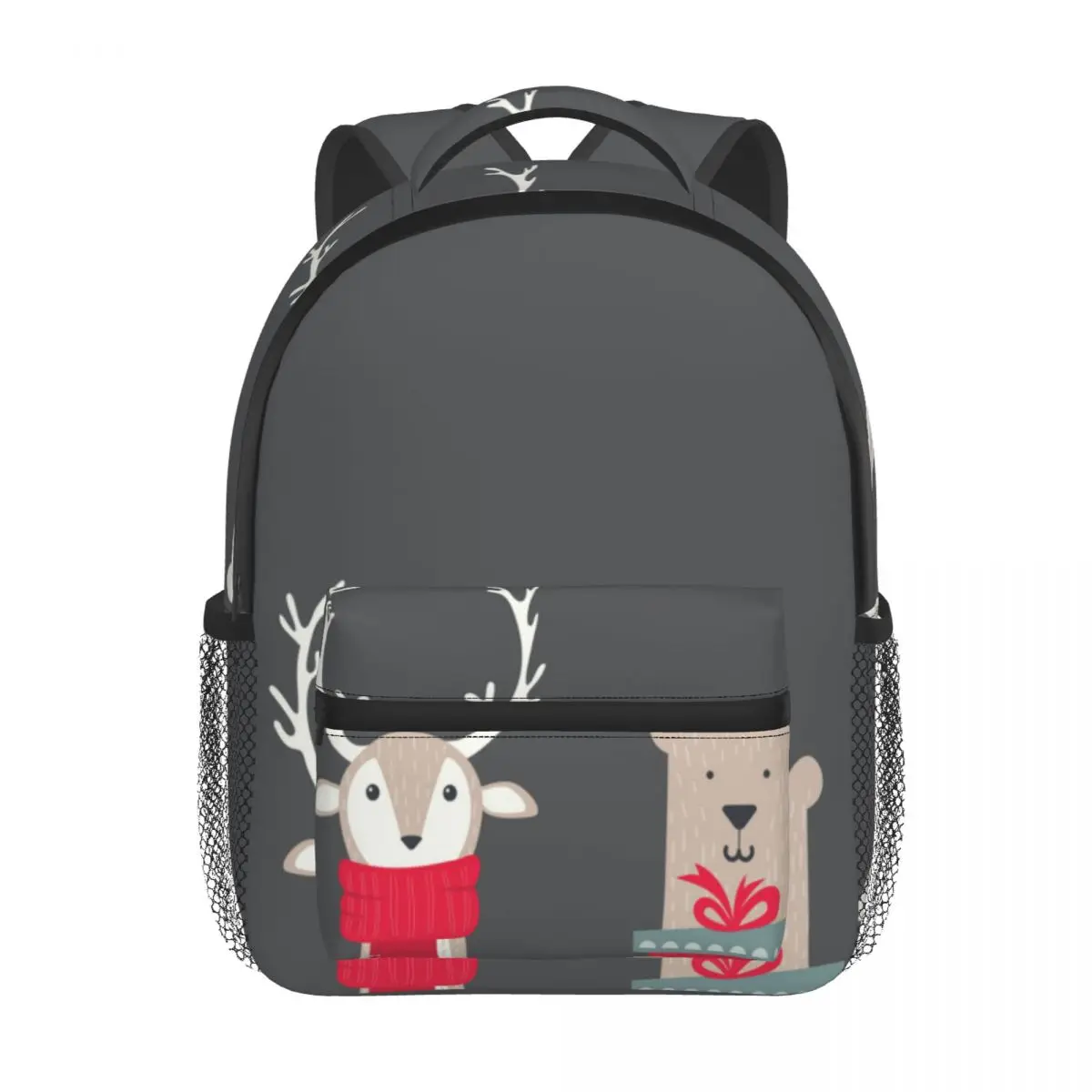 Kids Backpack Cute Winter Animals With Presents And Scarfs Kindergarten Children Mochila School Bag