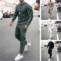 2022 summer new style european and american independent station long sleeved casual suit two piece mens trend multicolor
