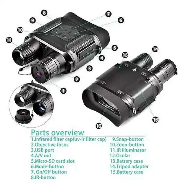 Бинокль ночного видения цифровой инфракрасный прицел видения-640x480p HD ИК
