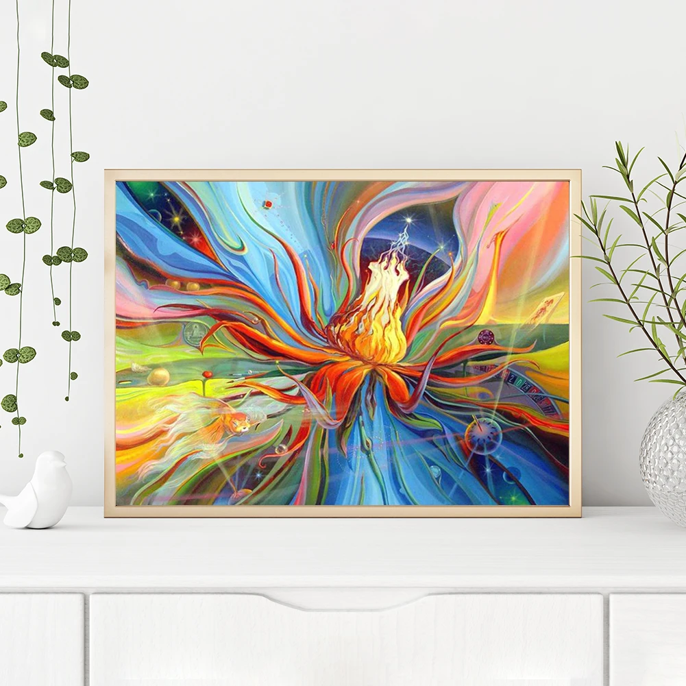 Золотая рыбка плавать в букет 5D Сделай Сам полностью круглая алмазная живопись