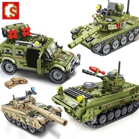 Модель военного танка SEMBO Panzer, конструктор, оружие армии Второй мировой войны, фигурки солдат, развивающие кубики, игрушки для детей