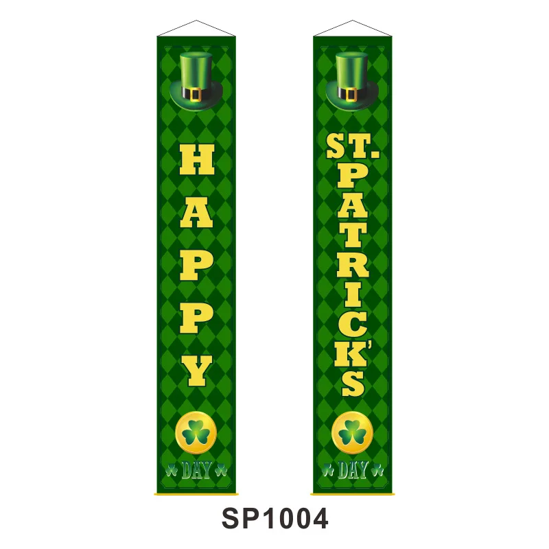 

Saint Patrick's Day Door Curtain Saint Patrick Shamrock Banner Custom Irish Couplet Flag