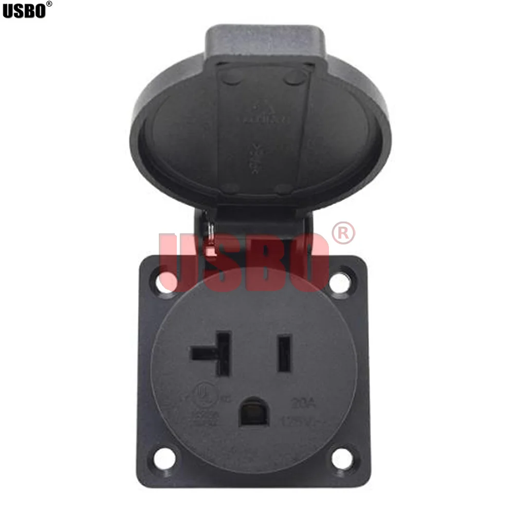 Черная водонепроницаемая розетка IP44 с круглой крышкой 15 а/20 А 125 в | Электроника
