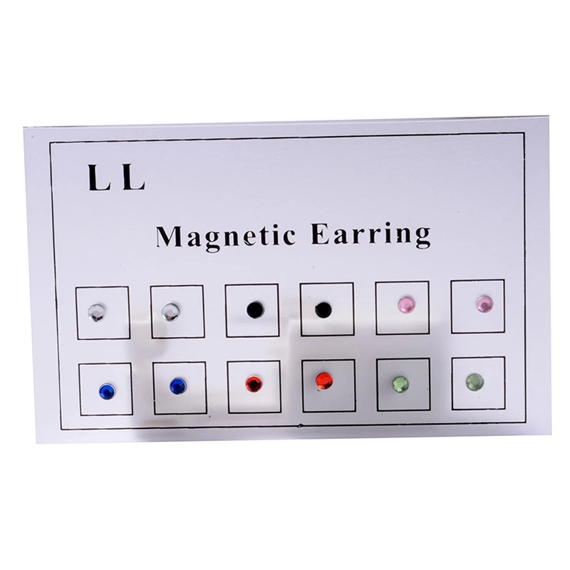 

12PCS/Card Fake Cheater Non Pierced Magnet Ear Tragus Cartilage Lip Labret Stud Nose Ring Jewelry Magnetic Earring