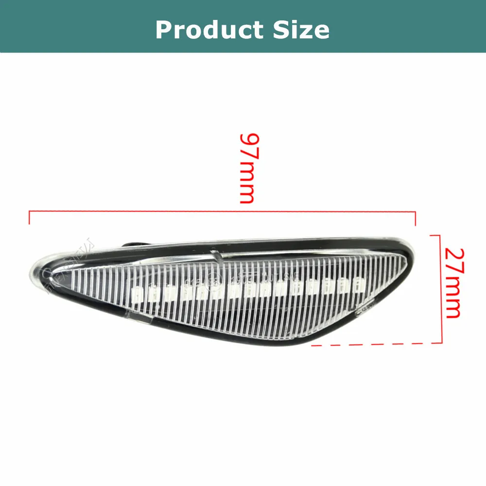 

2X LED Side Marker Indicator Light For Mazda Miata MX5 ND RX-8 6 Atenza GH 2008-2012 5 Premacy CW 2010-2013 Fiat Spyder