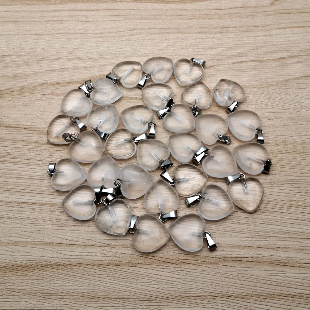 Ожерелье с подвесками в форме кристальных сердец Fashion 50 шт. 15 мм для создания украшений, подарков на день рождения и аксессуаров для сережек оптом.