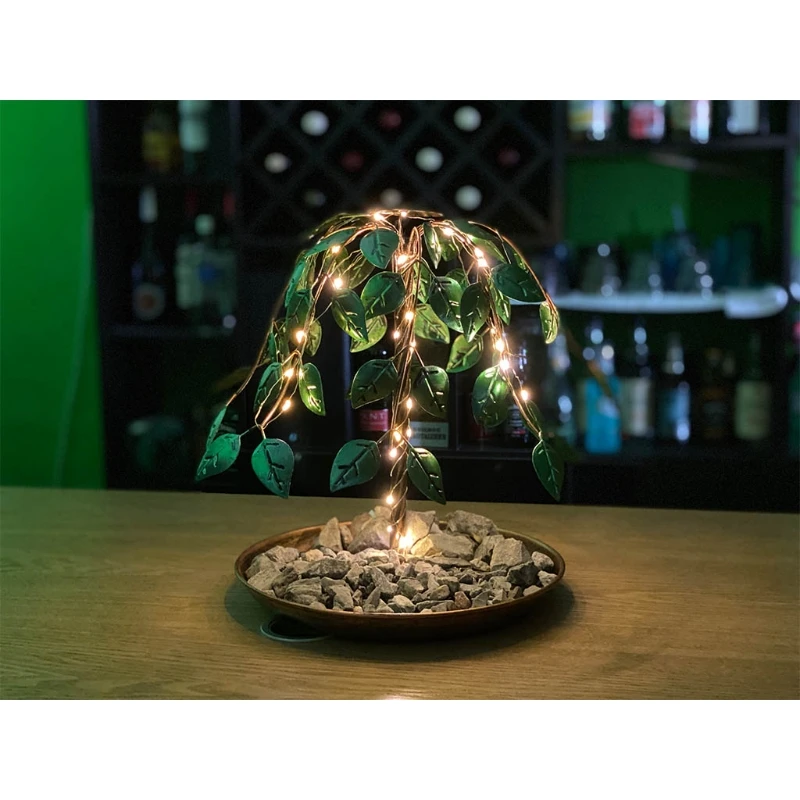 

Wrought Iron Simulation Willow Statue Fountain Light Creative Garden Statue Patio Fountain Outdoor Landscape Garden Art