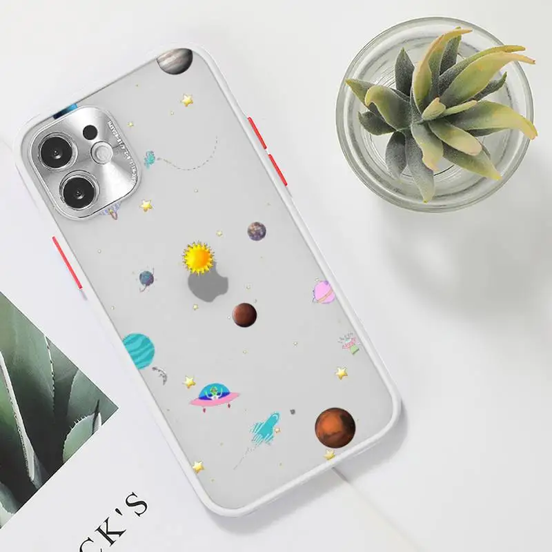 

Starry Universe Phone Case Clear matte transparent For white iPhone 7 8 x xs xr 11 12 pro plus max mini Funda