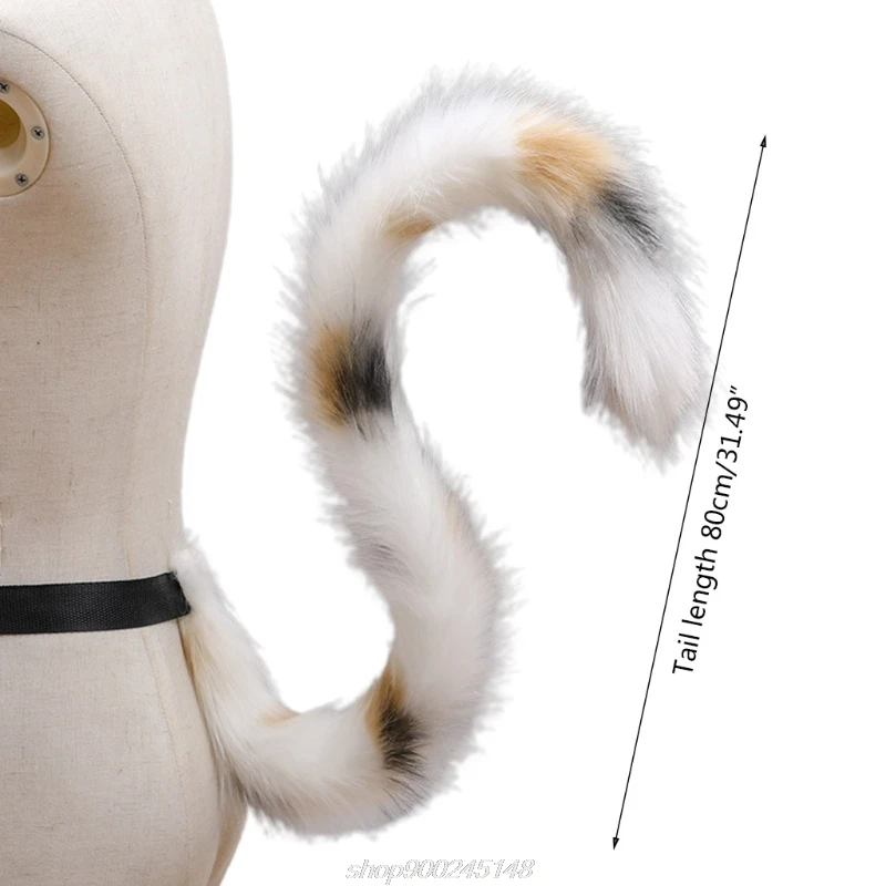 

Handmade Faux Fur Plush Long Animal Tail Triple Color Flower Kitten Cosplay Costume Accessories Anime Lolita A13 21 Dropship