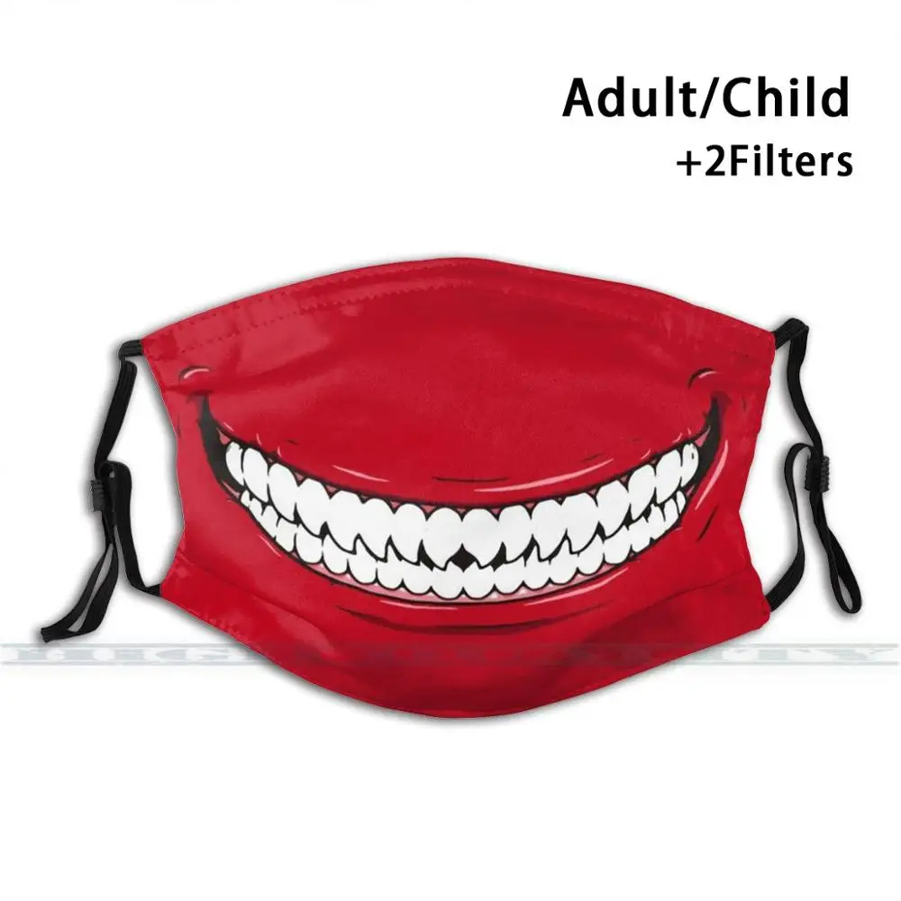 

Evil Smile - Evil Smiles - Cartoon With Funny Styles Custom Design For Child Adult Mask Anti Dust Filter Print Washable Face