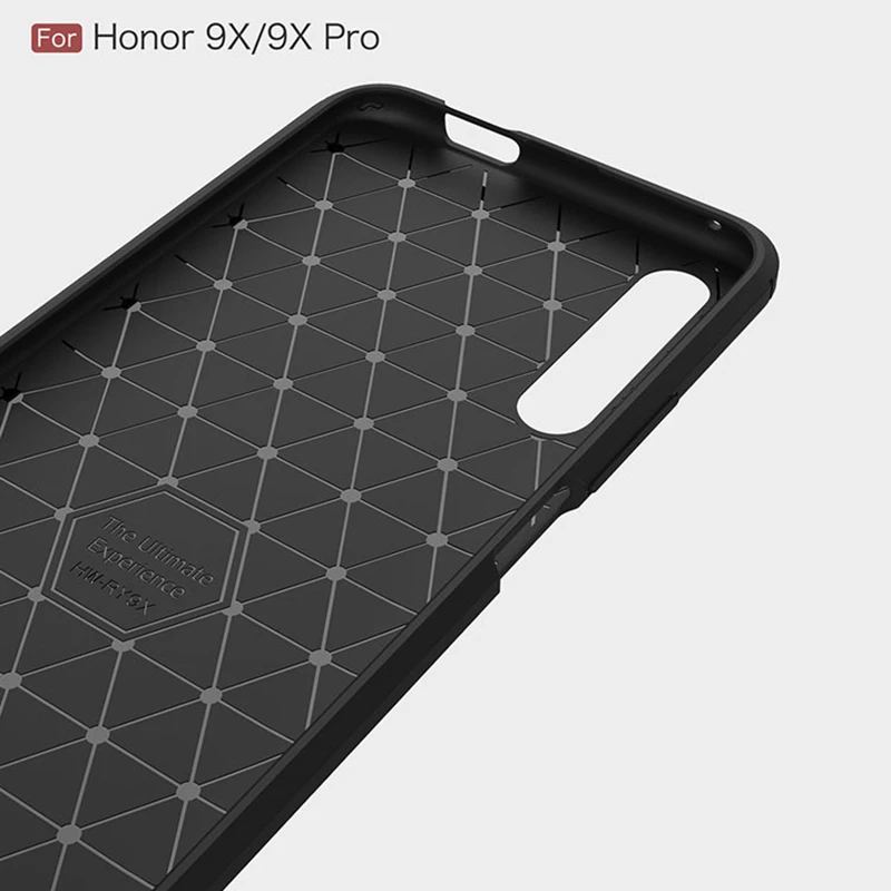 Мягкий чехол для huawei Honor 9X Pro силиконовый углеродное покрытие ультратонкий