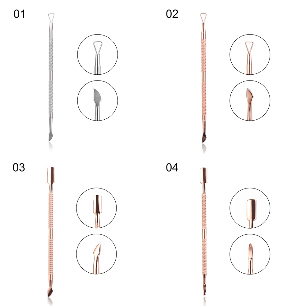 1 шт. двухсторонний толкатель для кутикулы из нержавеющей стали средство
