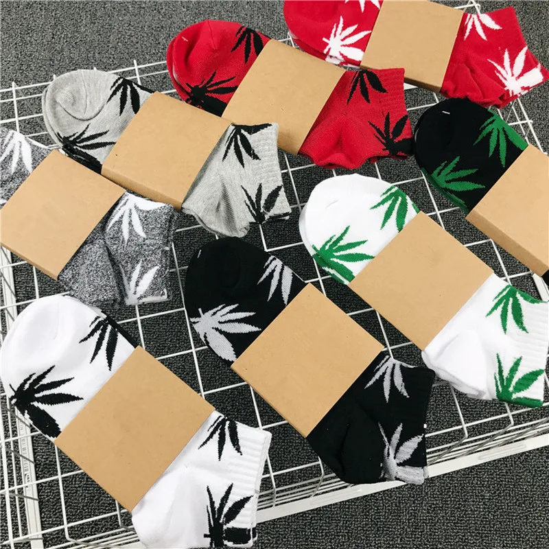 Короткие носки с кленовыми листьями в стиле хип хоп для мужчин и женщин уличные