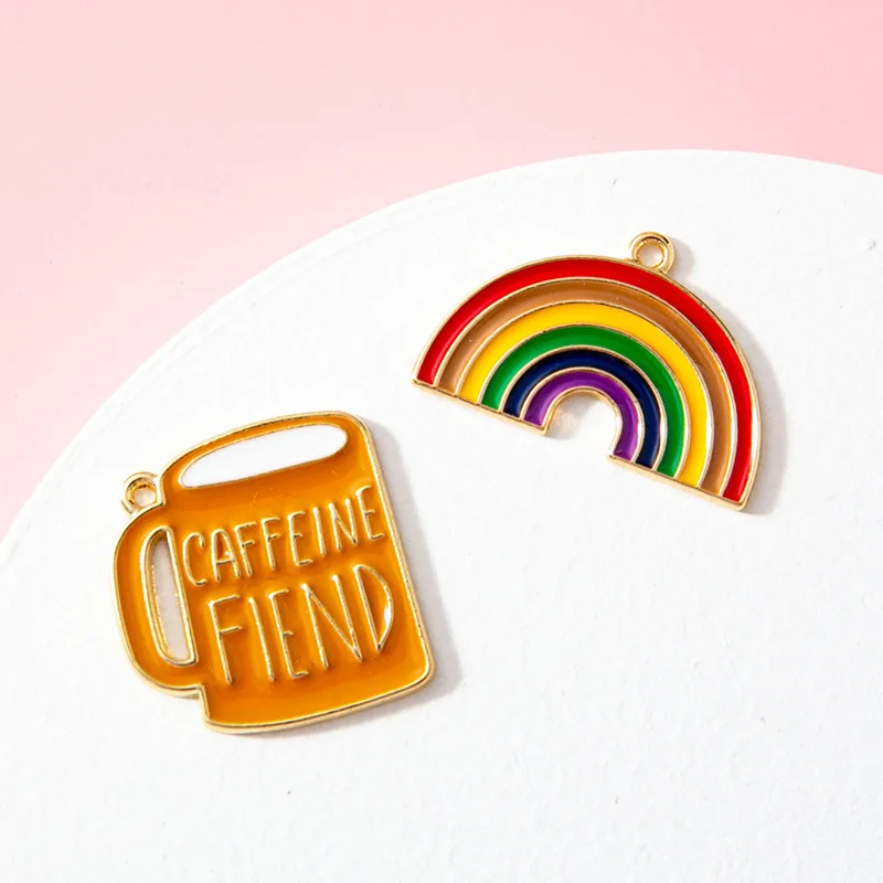 10 шт. новинка милая мультяшная Радужная пивная кружка стеклянная чашка подвеска