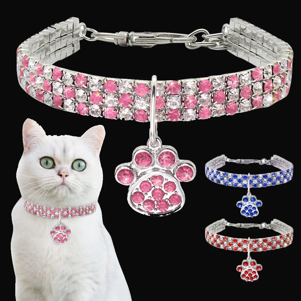 

Bling Crystal Dog Necklace Collar Cat Collar Luxury Shiny Designe personalizad Collar Perro For Pet Puppy Kitty Accessories NEW
