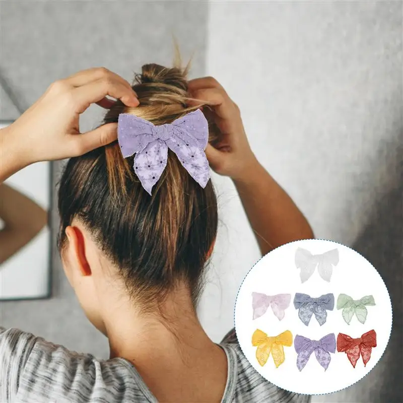 

7pcs Cloth Embroidery Hair Hairpin Decoration Lovely Barrettes Hair Accessories
