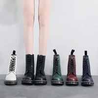 women ankle boots autumn british wind genuine leather thick with fur female short boots couples men high top warm snow shoes