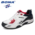 Кроссовки BONA мужские для тенниса, удобная спортивная обувь, Легкие уличные высокотехнологичные спортивные туфли, для ходьбы и бега, белые