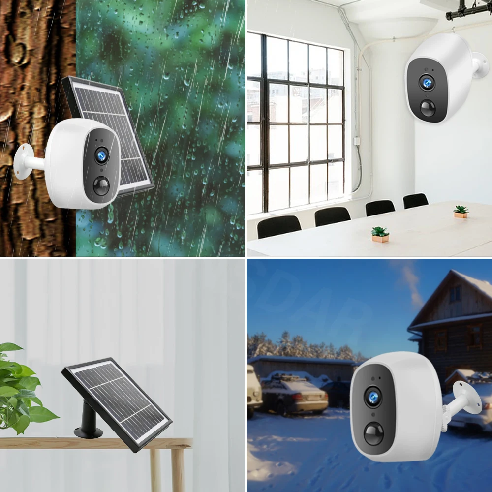 1080P наружная камера Wi Fi Солнечная перезаряжаемая батарея беспроводная