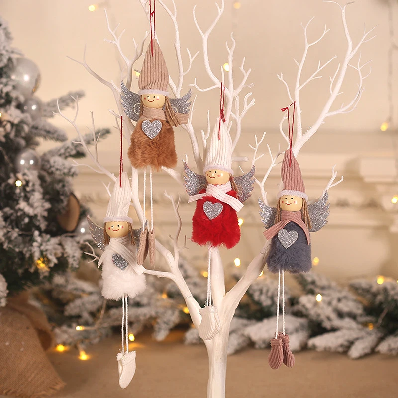 Cartoon Fluffy Christmas Love Angels Suspended Doll Toy Hotel Home Xmas New Year Decor Tree Pendants Drop Ornament | Дом и сад