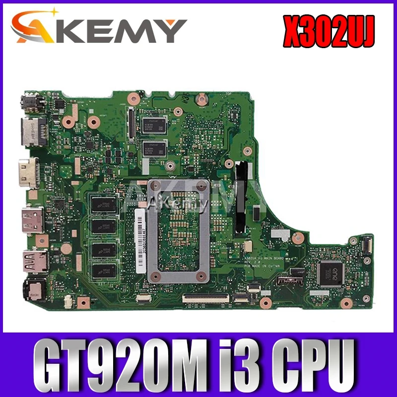 

Akemy X302UJ With I3-6100 CPU 4GB RAM motherboard For Asus X302UA X302UJ Laptop Mainboard Rev 2.0 DDR4 4G X302UA-UJ MAIN BOARD