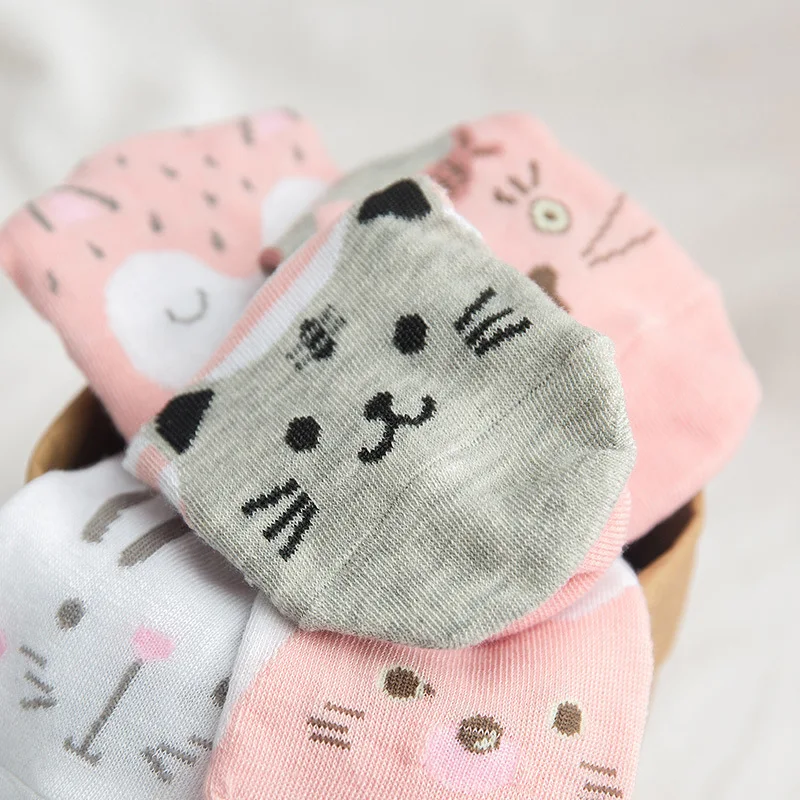 Носки с мультяшным единорогом котом лисой носки милыми животными женские летние