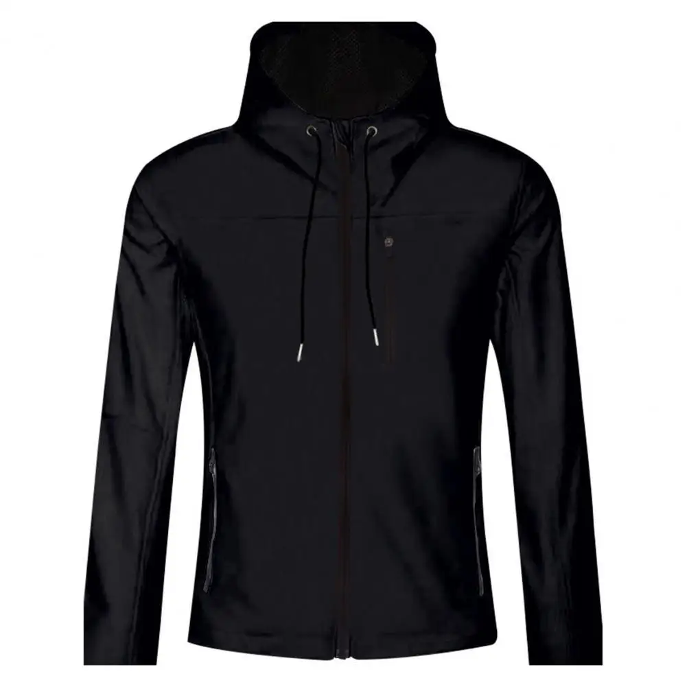 

Casual Plus Velvet Windproof Male Drawstring Long Sleeve Coats Winter Warm Fashion Solid Hooded Turtleneck Loose Jacket Outdoor