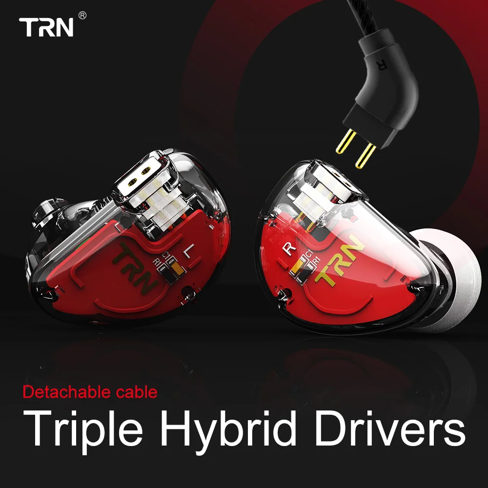 TRN V30 2BA+1DD Hybrid In Ear Earphone DJ IEM Monito Sport 3 Drive Earplug Headset 2Pin Detachable Trn HIFI | Электроника