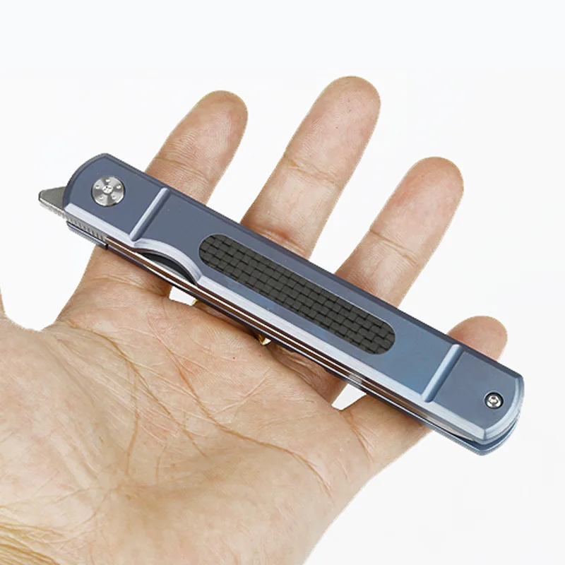 Beli Baru Titanium Pisau Lipat D2 Blade Multi Fungsional Keliaran Bertahan Hidup Pisau EDC Camping Alat Kualitas Tinggi