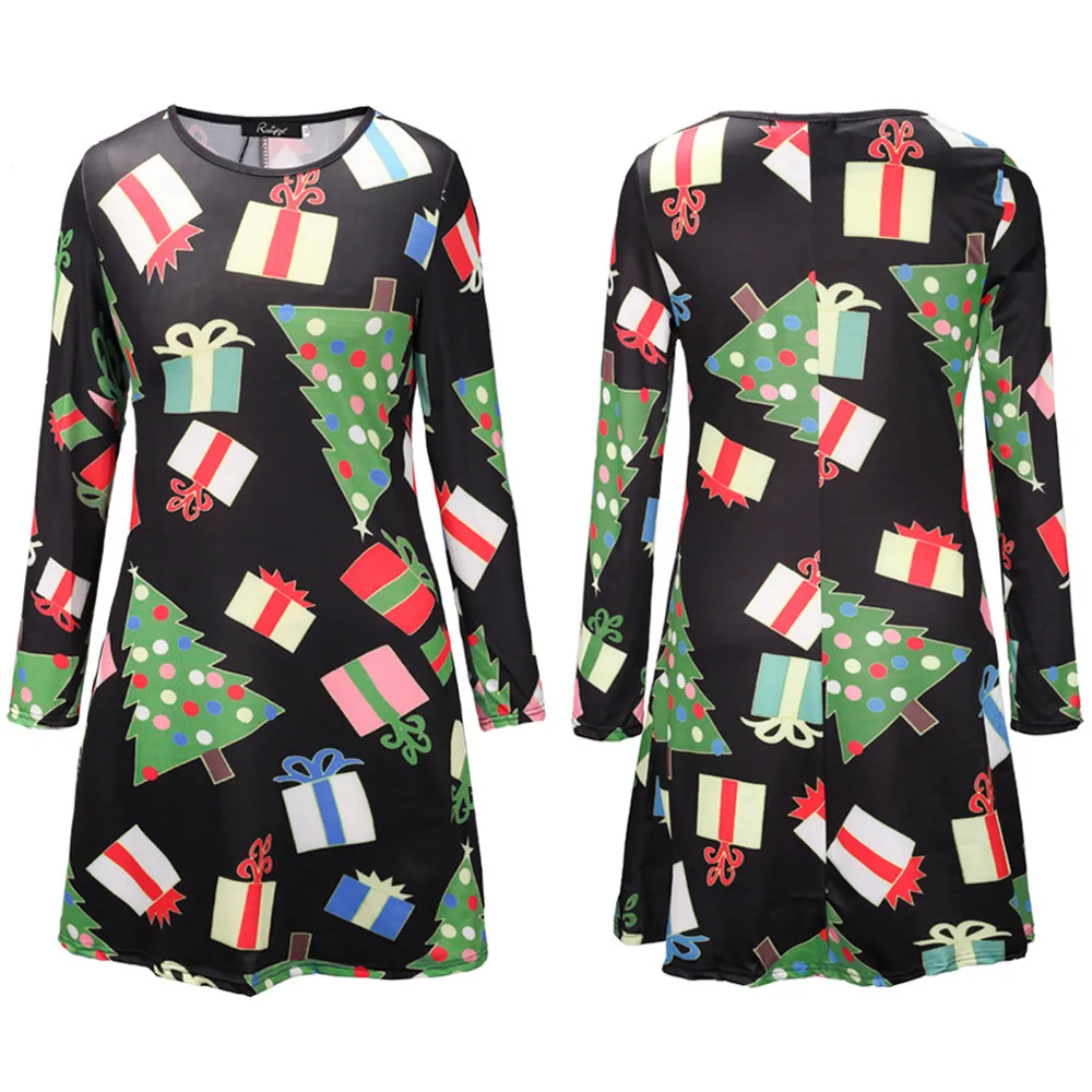 Рождественское платье для мамы и дочки осенние платья с длинными рукавами