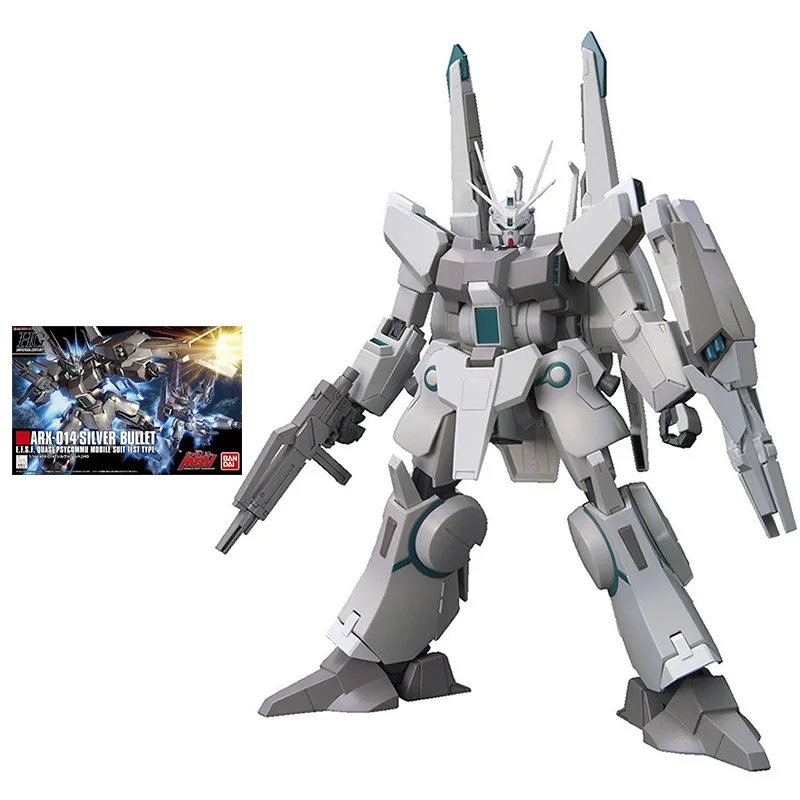 

Bandai Gundam Assembly Model Kit Anime Figure HGUC 1/144 ARX-014 Silver Bullet Genuine Gunpla Action Figures Gifts for Children