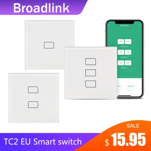 Высветильник ель Broadlink TC2, с 123 кнопками, европейский стандарт, белый сенсорный выключатель с Wi-Fi, беспроводное умное управление через RM4 Pro