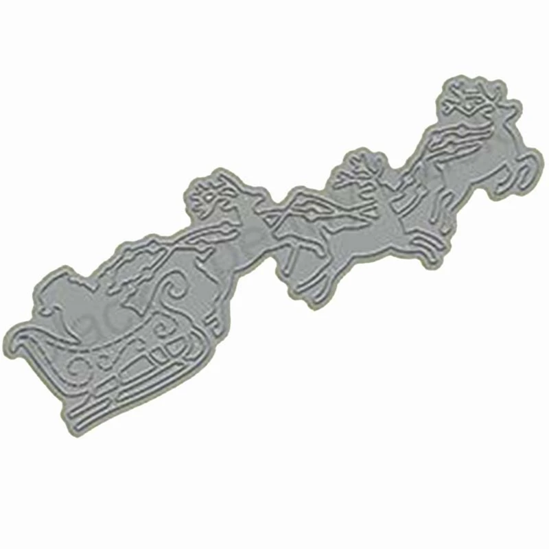 Сани Лось Рождество Санта Клаус металла резки штампы для карты DIY трафарет