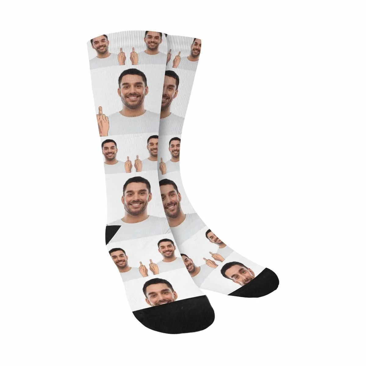 

Custom Face Finger White Sublimated Crew Socks