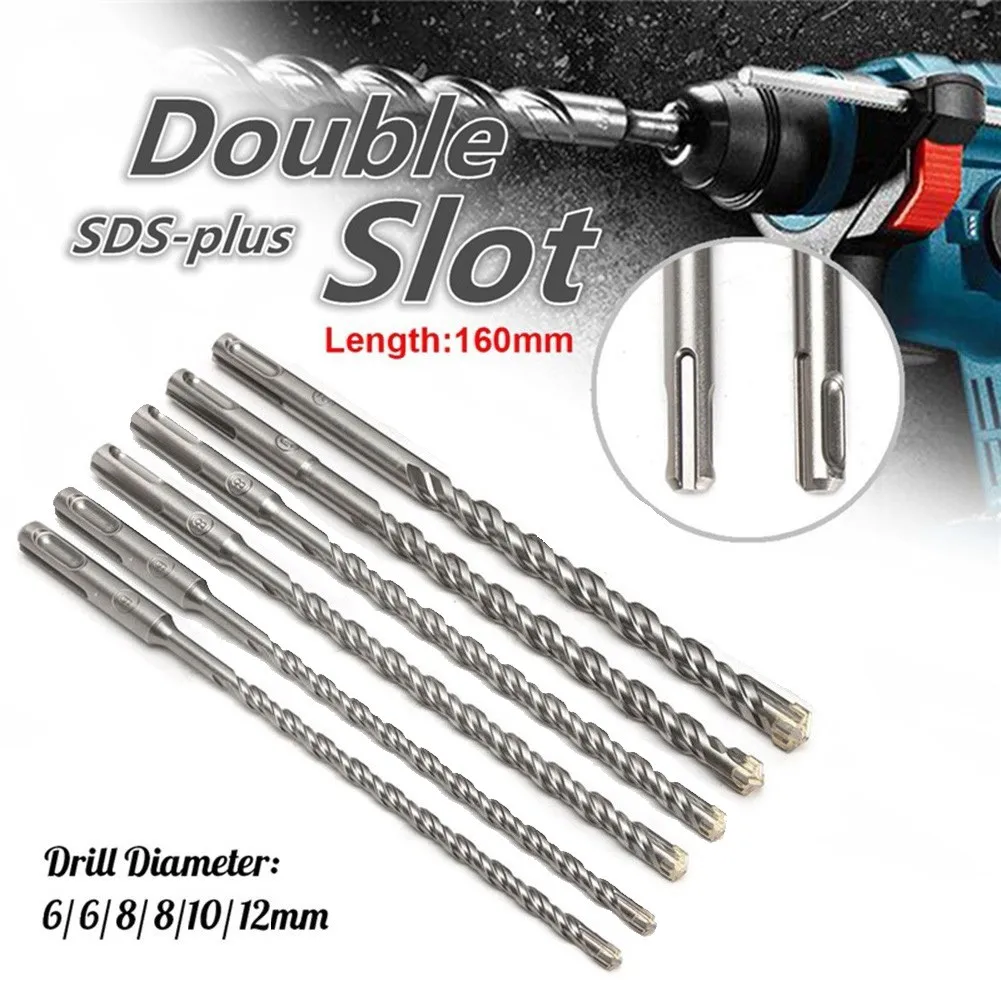 

6pcs 160mm Electric Hammer SDS Plus Drill Bits Set For Masonry Concrete Rock