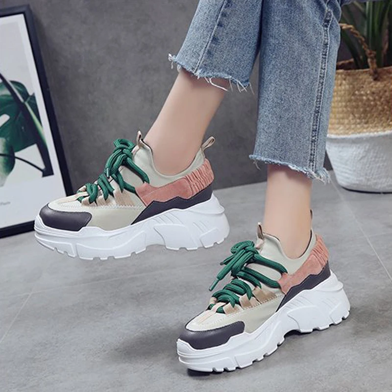 

Women Platform Sneakers Womens Height Increasing Shoes 7cm Chunky Sneakers Woman Casual Shoes Ladies Wedge Shoes Chaussure Femme