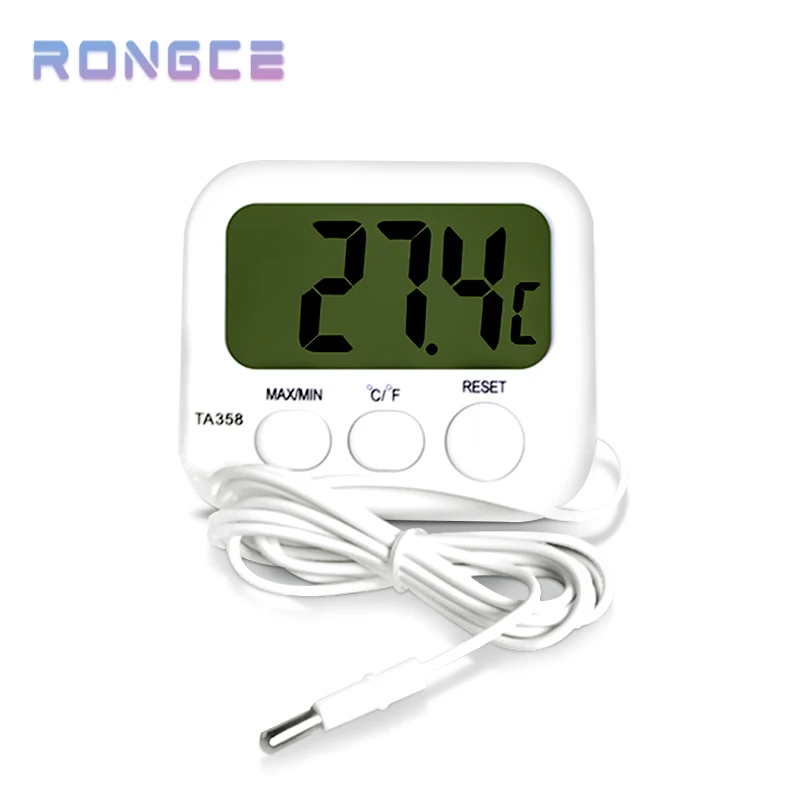 refrigerator aquarium fish tank electronic thermometer lcd cf digital thermo max min temperature meter with probe sensor cable free global shipping