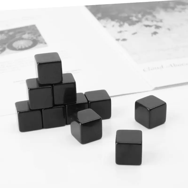 

10 шт. 16 мм Пустые игральные кости черная акриловая доска с кубиками игра ребенок игрушка DIY веселье и обучение