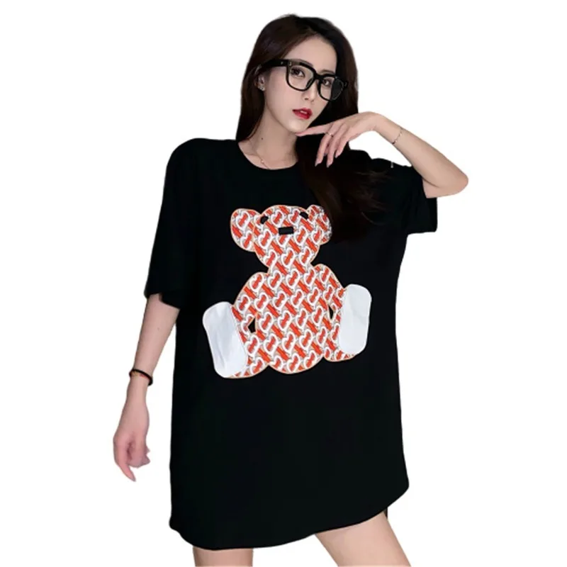 

Women Mid-length Kawaii Short-Sleeved T-Shirt y2k Tops 2021 Summer Fashion Casual Oversized Cartoon Graphic Tee Harajuku Girl