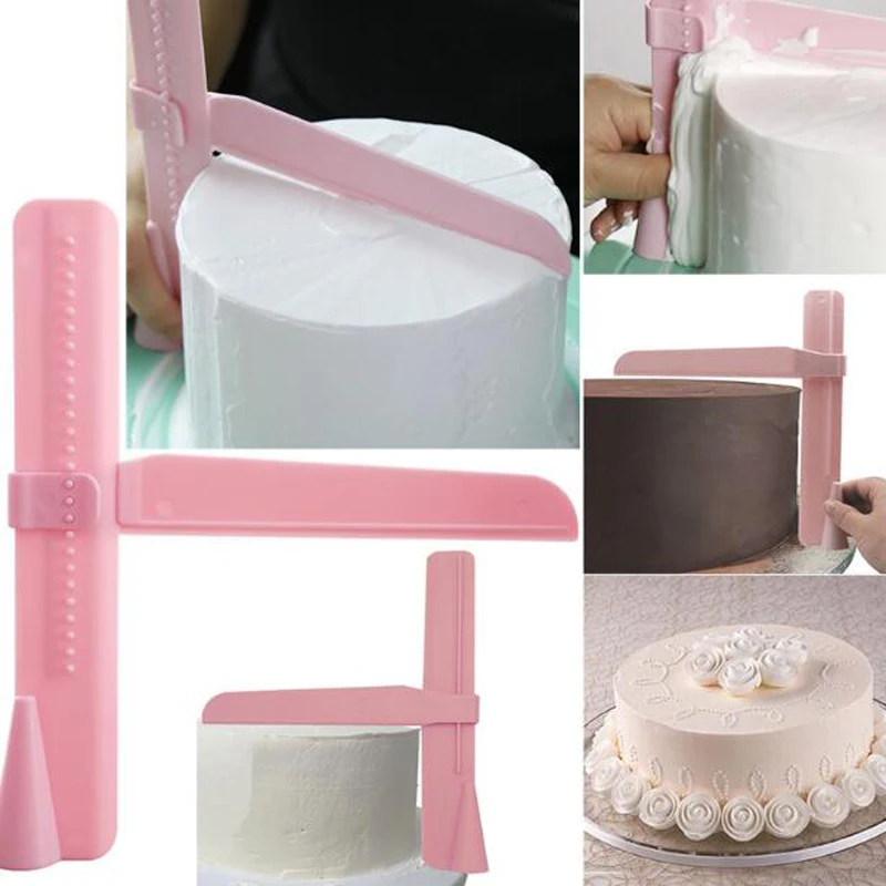 Торт скребок плавный Регулируемый шпатели для мастики края торта гладкой крем