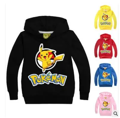 2019 pikachu Children Hooded Kids Boys Clothes pokemon go Girls Clothing For Baby Hoodies | Мать и ребенок
