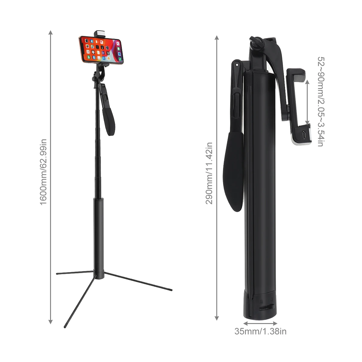 Portable Selfie Stick Tripod Live Stabilizer with Adjustable Fill Light Mobile Phone Bracket Bluetooth Remote Control for Live