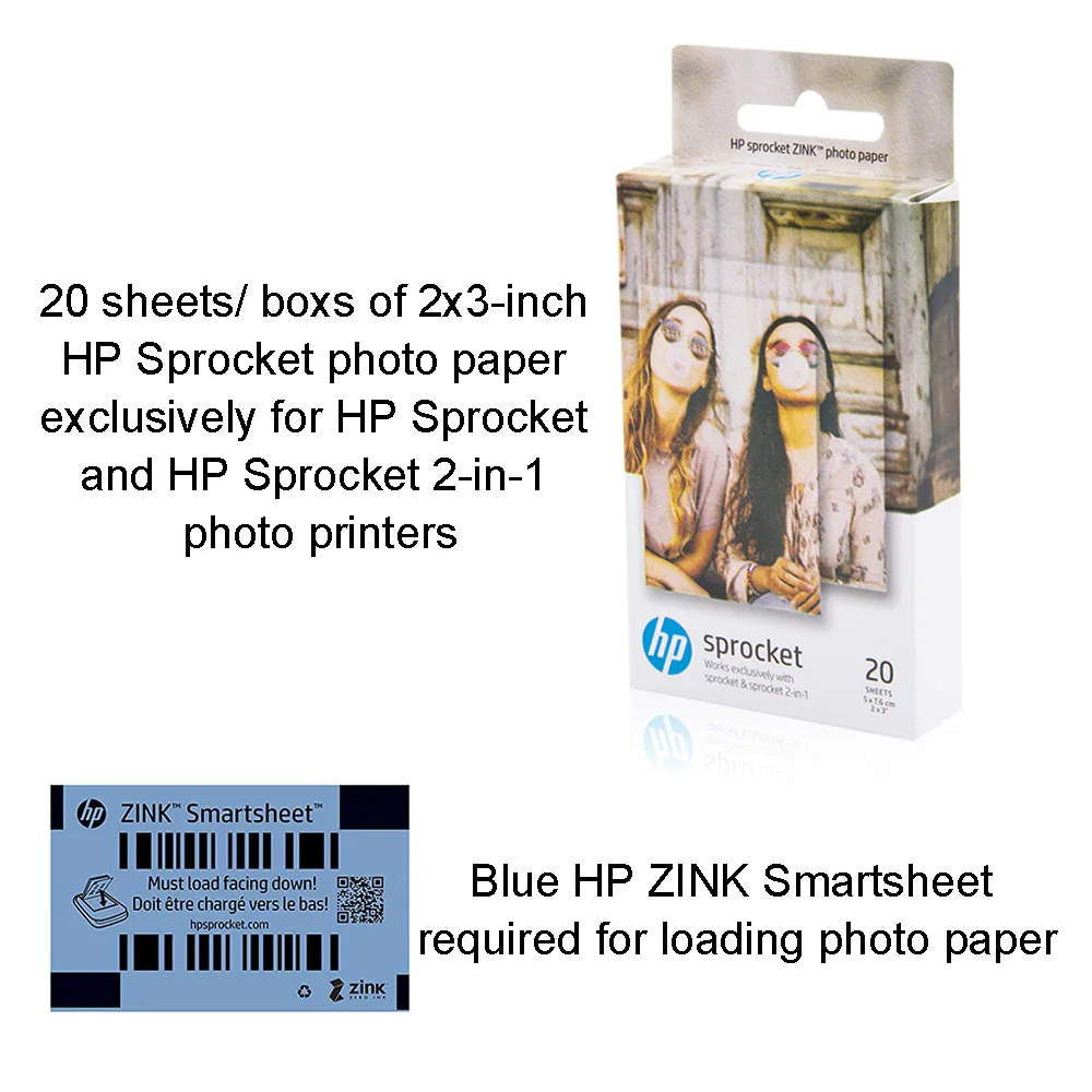 Фотобумага Absonic 100 листов для HP ZINK принтер фотографий со звездочками карманная