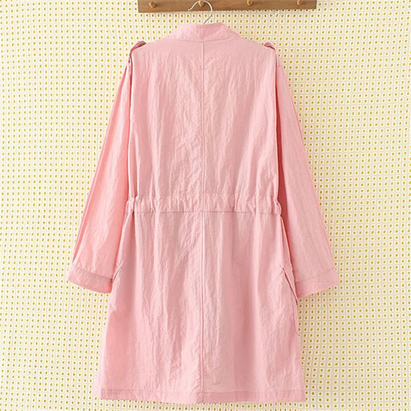 Women's Trench Coat 2019 New Spring Autumn Windbreaker Long Section Loose Casual Sun And Windproof Outwear Cardigan coat A71 | Женская