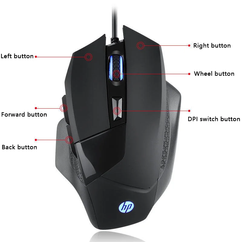 Оригинальная игровая мышь hp G200 Белый/Черный проводной оптический USB 500-4000 dpi 6 Электронная Кнопка спортивные компьютерные мыши