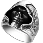 Винтажные мужские кольца большой литые Death Skull Мрачный Жнец панк кольцо из сплава Модные кольца для мужчин ювелирные изделия праздничные аксессуары на подарок