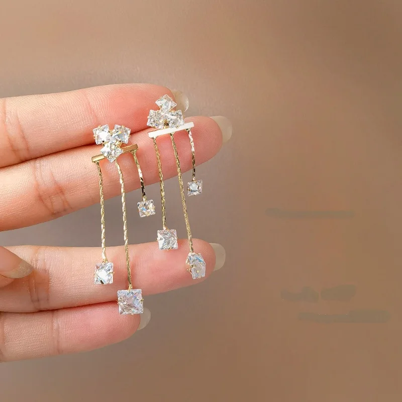 

S925 needle Delicate Jewelry Drop Earrings Popular Design High Quality AAA Zircon Dangle Earrings For Women Celebration Gifts