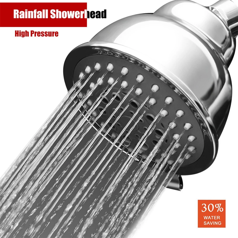 

Tofok Bathroom 5 Modes Adjustable SPA Shower Head High Pressure Water Saving Rainfall Filter Round ABS Chrome Booster For Hotel
