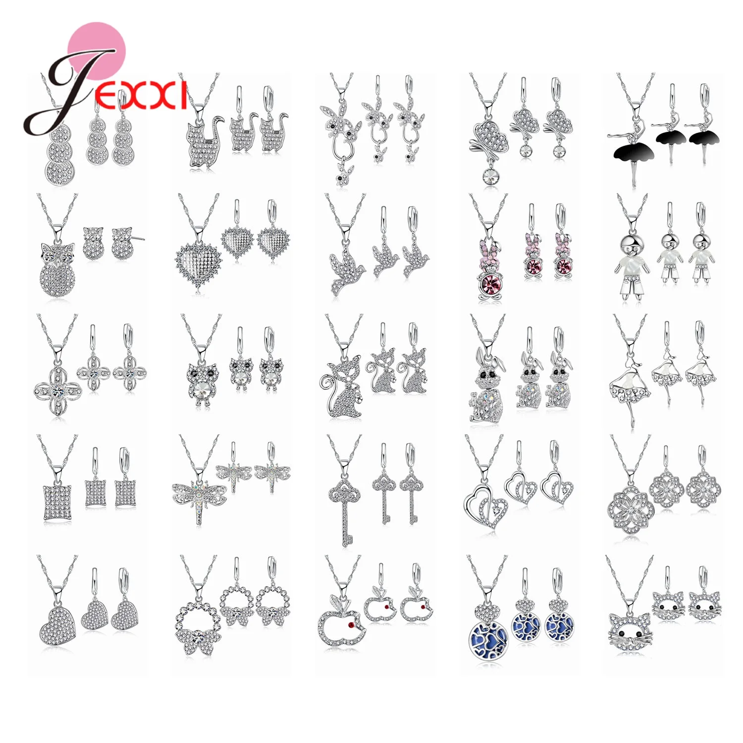 

Комплект из колье и серёг, из серебра 925 пробы
